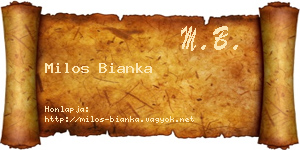 Milos Bianka névjegykártya