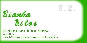 bianka milos business card